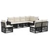 vidaXL Ensemble de canap&eacute; de jardin 8 pc Noir et blanc cr&egrave;me polyrotin
