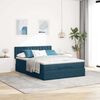 vidaXL Cadre de lit ottoman avec matelas bleu fonc&eacute; 140x200 cm velours
