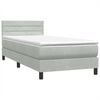 vidaXL Sommier &agrave; lattes de lit et matelas gris clair 80x210 cm velours