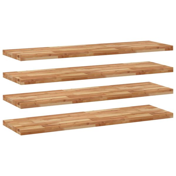 vidaXL &Eacute;tag&egrave;res flottantes 4 pcs 140x40x4 cm acacia massif &agrave; l'huile