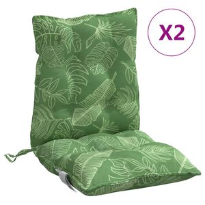 vidaXL Coussins de chaise &agrave; dossier bas lot de 2 mod&egrave;le de feuille