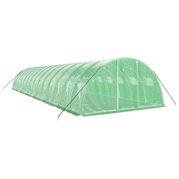 vidaXL Serre avec cadre en acier vert 56 m² 14x4x2 m