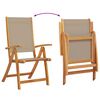 vidaXL Chaises pliables de jardin lot de 8 bois d'acacia et textil&egrave;ne