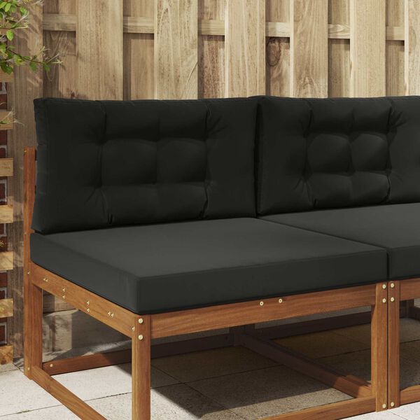 vidaXL Coussin de canap&eacute; d'ext&eacute;rieur 2 pcs Noir Polyester