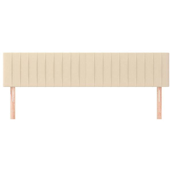 vidaXL T&ecirc;tes de lit Cr&egrave;me 200x5x78/88 cm Tissu