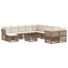 vidaXL Ensemble de canap&eacute; de jardin 12 pcs Beige polyrotin