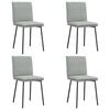 vidaXL Chaises &agrave; manger lot de 4 Gris clair Velours