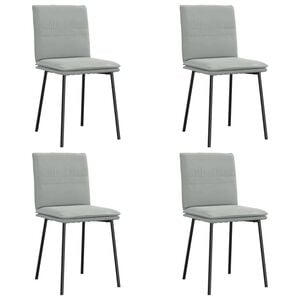 vidaXL Chaises &agrave; manger lot de 4 Gris clair Velours