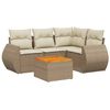 vidaXL Salon de jardin avec coussins 5 pcs beige r&eacute;sine tress&eacute;e