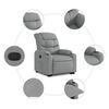 vidaXL Fauteuil inclinable Gris clair Tissu