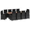 vidaXL Ensemble de repas ext&eacute;rieur 11 pc Noir polyrotin
