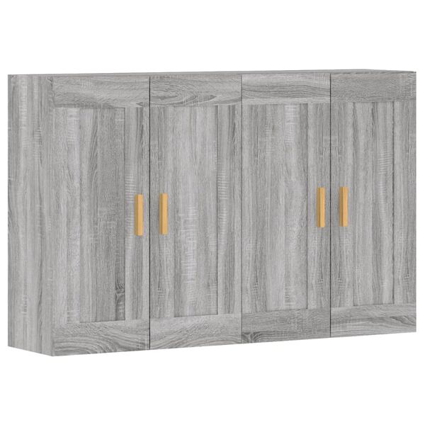 vidaXL Armoires murales 2 pcs sonoma gris bois d'ing&eacute;nierie