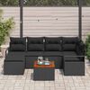 vidaXL Ensemble de canap&eacute; de jardin avec coussin 7 pcs Noir polyrotin