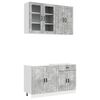 vidaXL Unit&eacute; de cuisine PORTO 4 pcs Gris b&eacute;ton Bois d'ing&eacute;nierie
