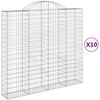 vidaXL Paniers &agrave; gabions arqu&eacute;s 10 pcs 200x50x180/200 cm Fer galvanis&eacute;