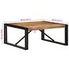 vidaXL Table basse 80x80x35 cm bois de manguier massif brut