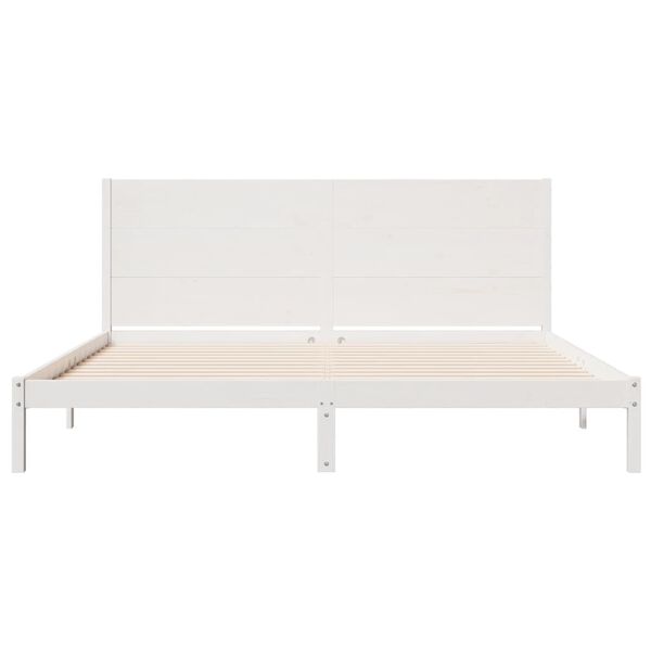 vidaXL Cadre de lit extra long sans matelas 200x210 cm bois massif