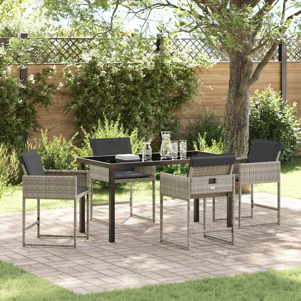 vidaXL Ensemble de salle &agrave; manger pour jardin 5 pcs Gris clair