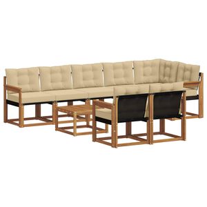 vidaXL Ensemble de canap&eacute;s d'ext&eacute;rieur 9 pcs Naturel et Beige