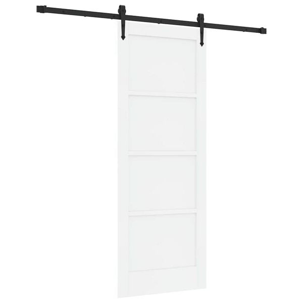 vidaXL Porte coulissante ORKDAL Blanc et Noir 78 x 202 cm Pin massif