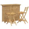 vidaXL Table de bar et tabourets d'ext&eacute;rieur 3 pc Naturel Bambou