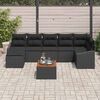 vidaXL Ensemble de canap&eacute; de jardin avec coussin 8 pcs Noir polyrotin