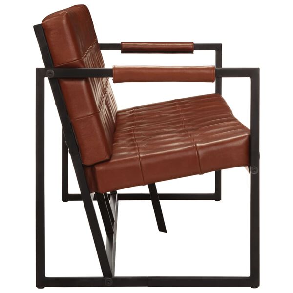 vidaXL Canap&eacute; &agrave; 3 places Marron Cuir de ch&egrave;vre v&eacute;ritable