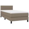 vidaXL Sommier &agrave; lattes de lit avec matelas LED Taupe 90x190 cm Tissu