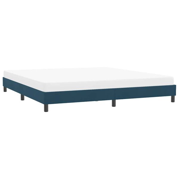 vidaXL Cadre de lit sans matelas bleu fonc&eacute; 180x220 cm velours