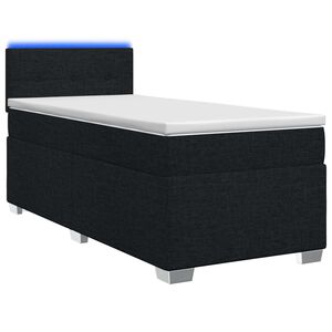 vidaXL Lit de box spring avec matelas et LED Noir 90 x 190 cm Tissu