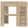 vidaXL Cadre de lit superpos&eacute; avec bureau Ch&ecirc;ne Sonoma 75 x 190 cm