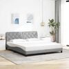 vidaXL Cadre de lit sans matelas gris clair 180x200 cm tissu