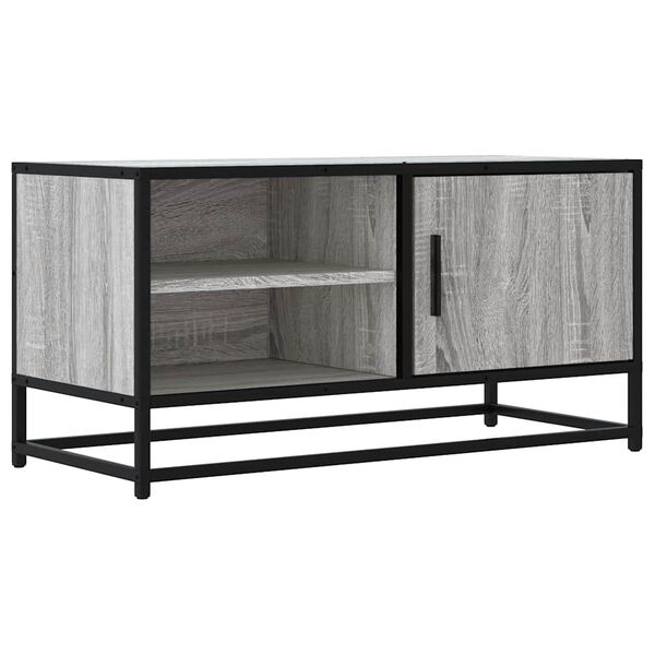 vidaXL Meuble TV sonoma gris 80x34,5x40 cm bois d'ing&eacute;nierie et m&eacute;tal