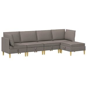 vidaXL Canap&eacute; modulaire avec rangement 5 pc Taupe Tissu