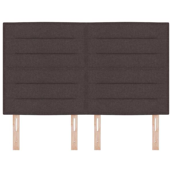 vidaXL T&ecirc;te de lit Marron fonc&eacute; 144 cm tissu