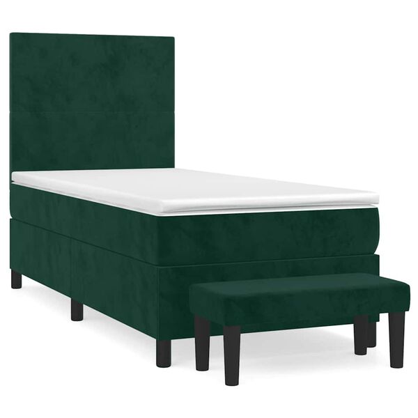 vidaXL Sommier &agrave; lattes de lit et matelas Vert fonc&eacute; 80x200 cm Velours