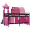 vidaXL Lit mezzanine enfants avec tour sans matelas rose 90x200 cm