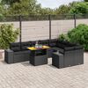 vidaXL Salon de jardin 10 pcs avec coussins noir r&eacute;sine tress&eacute;e