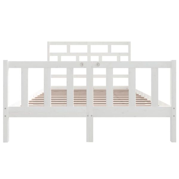 vidaXL Cadre de lit sans matelas blanc bois de pin massif