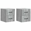 vidaXL Cabinet de chevet mural 2 pc Sonoma gris 34,5 x 33 x 40 cm