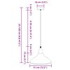 vidaXL Lampe suspendue réglable hauteur E27 gris brillant Ø 31cm métal