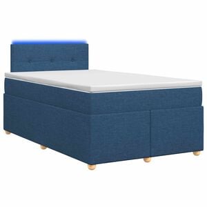 vidaXL Lit boxspring avec matelas Bleu 120 x 200 cm Tissu