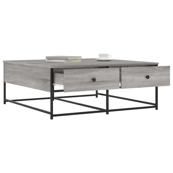 vidaXL Table basse sonoma gris 100x99x40 cm bois d'ing&eacute;nierie