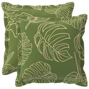 vidaXL Housse de coussin 2 pc HOUTEN Mod&egrave;le feuille 30 x 30 cm