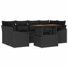 vidaXL Ensemble de canap&eacute; de jardin 7 pc Noir et Marron