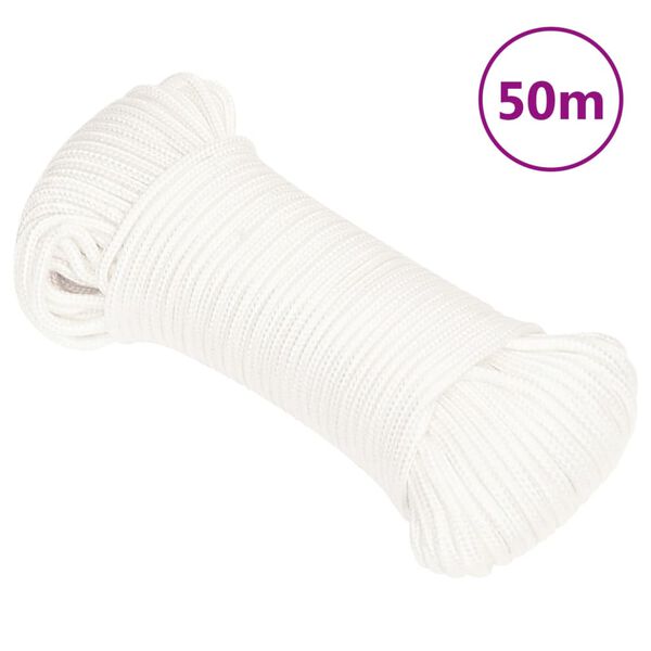 vidaXL Corde de bateau Blanc complet 3 mm 50 m Polypropyl&egrave;ne
