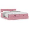 vidaXL Cadre de lit ottoman avec matelas rose 160x200 cm velours