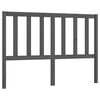 vidaXL T&ecirc;te de lit Gris 126x4x100 cm Bois massif de pin