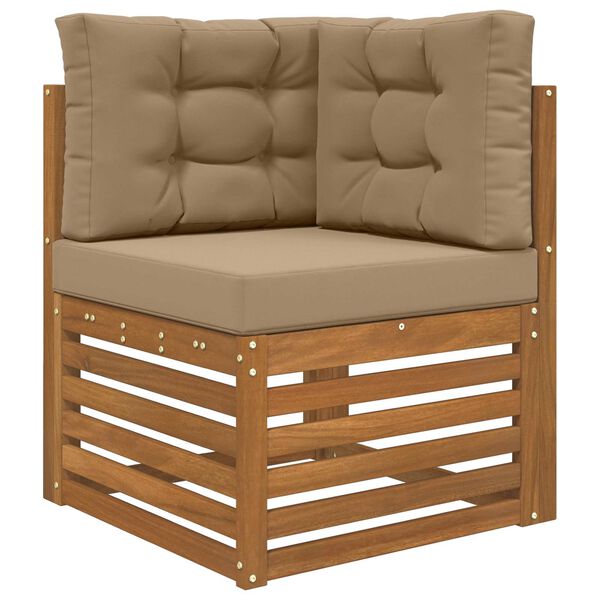 vidaXL Coussin de canap&eacute; d'ext&eacute;rieur 3 pcs Taupe Polyester