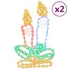 vidaXL Figurines de bougies de No&euml;l avec 144 LED 2 pcs 70x42 cm